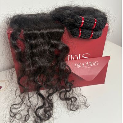 Coffret Signature – 2 Tissages Loose Curly + Closure 4x4 Cheveux Indiens Raw Hair 100% Naturels