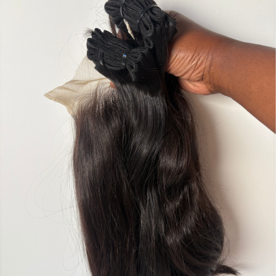 Lot de 2 tissages + closure 5x5 lisse- Raw hair