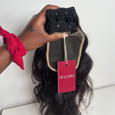 Coffret Élégance – 2 Tissages Natural Wave 16" + Closure 4x4 Raw Hair Indien