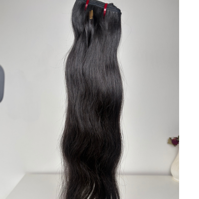Tissage cheveux indiens lisse noir, doux au toucher, cheveux vierges haut de gamme
